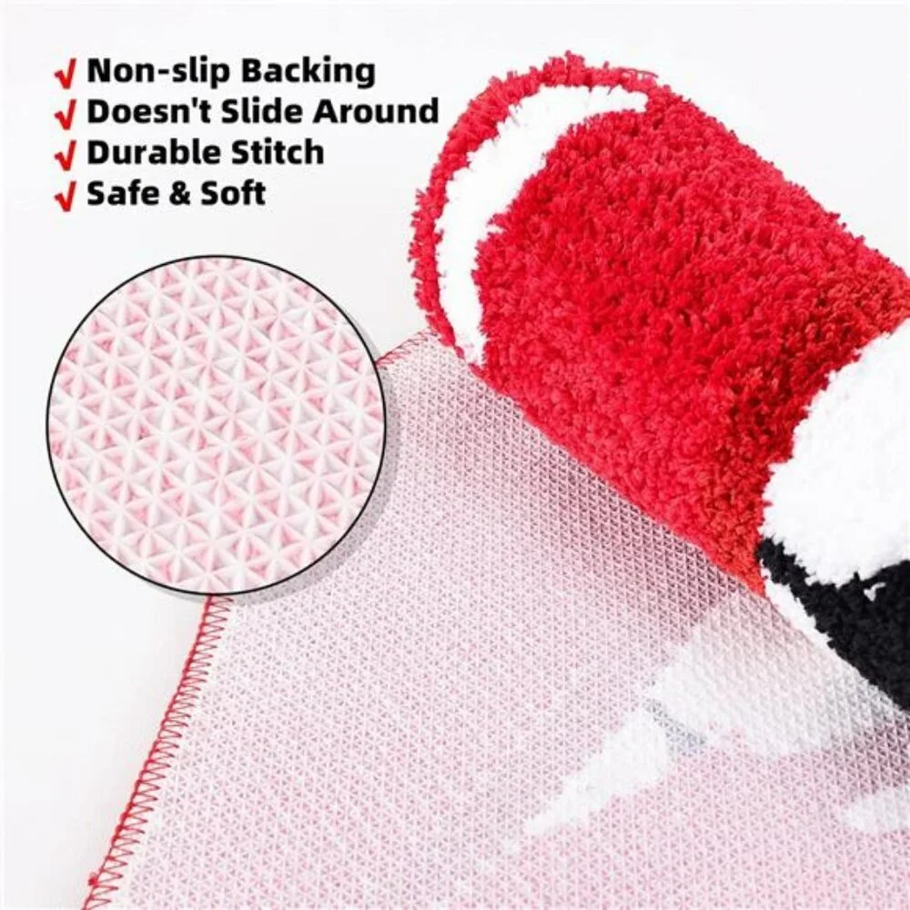 Red lips bathroom rug funny bath mat non slip absorbent washable plush shower ru
